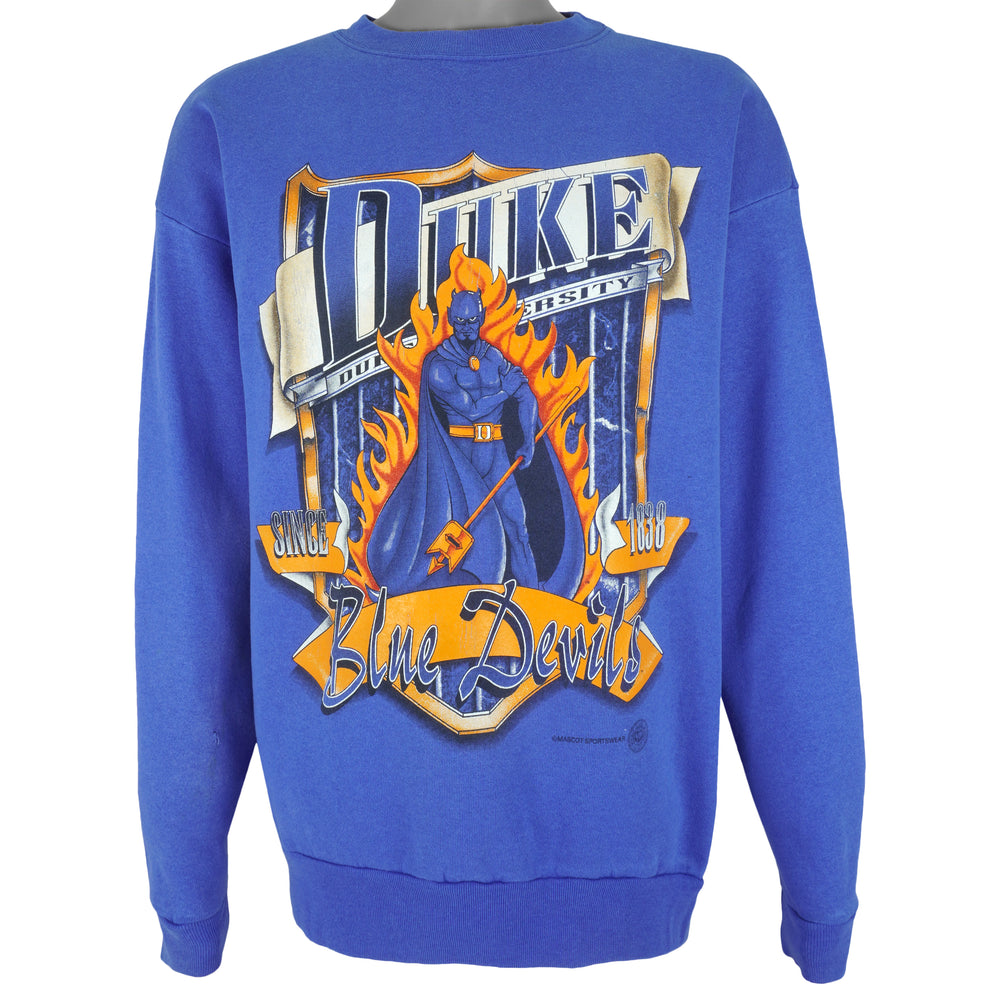NCAA - Duke University Blue Devils Big Logo Sweatshirt 1990s Large Vintage Retro
