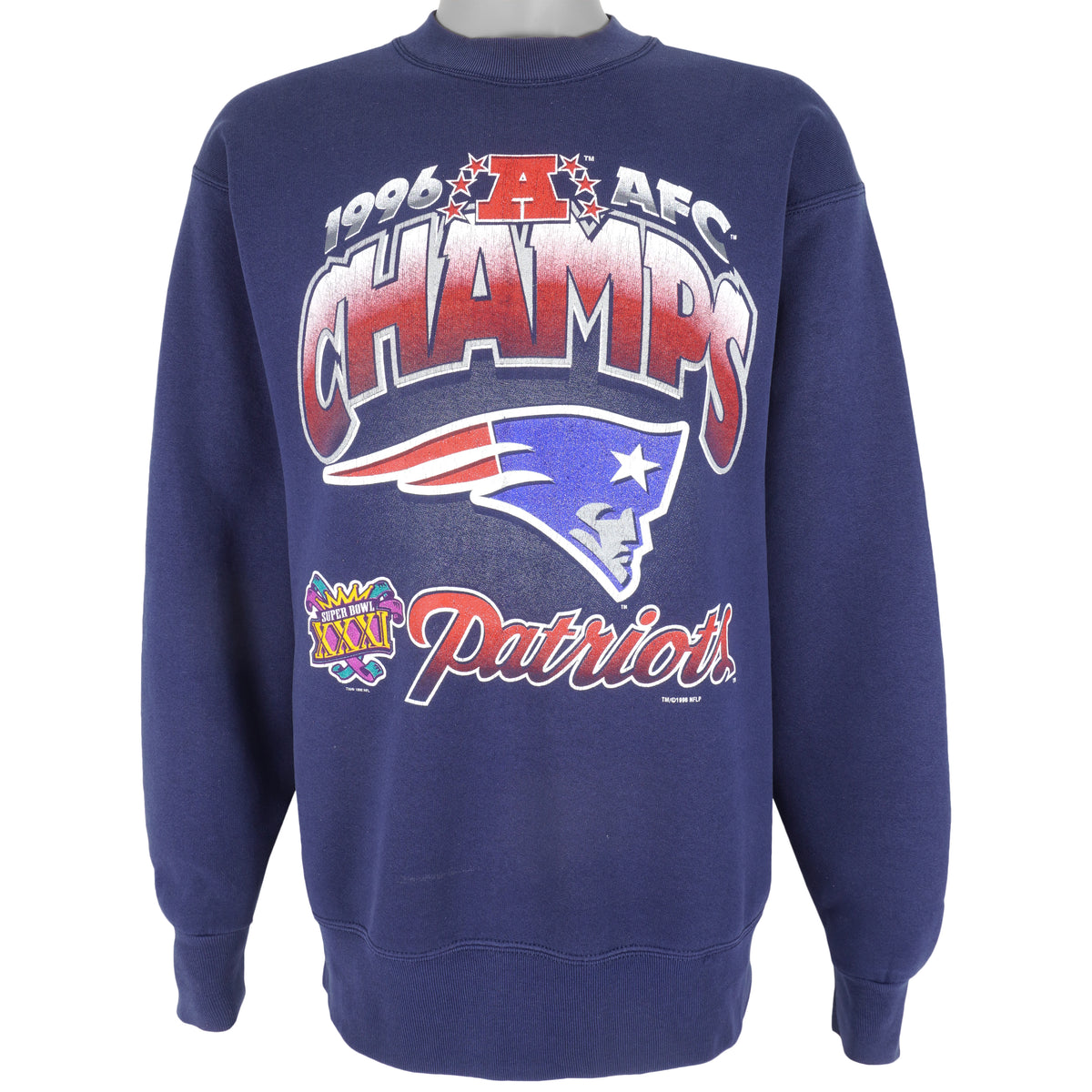 NFL - New England Patriots Champs Sweatshirt 1996 Large Vintage Retro Football