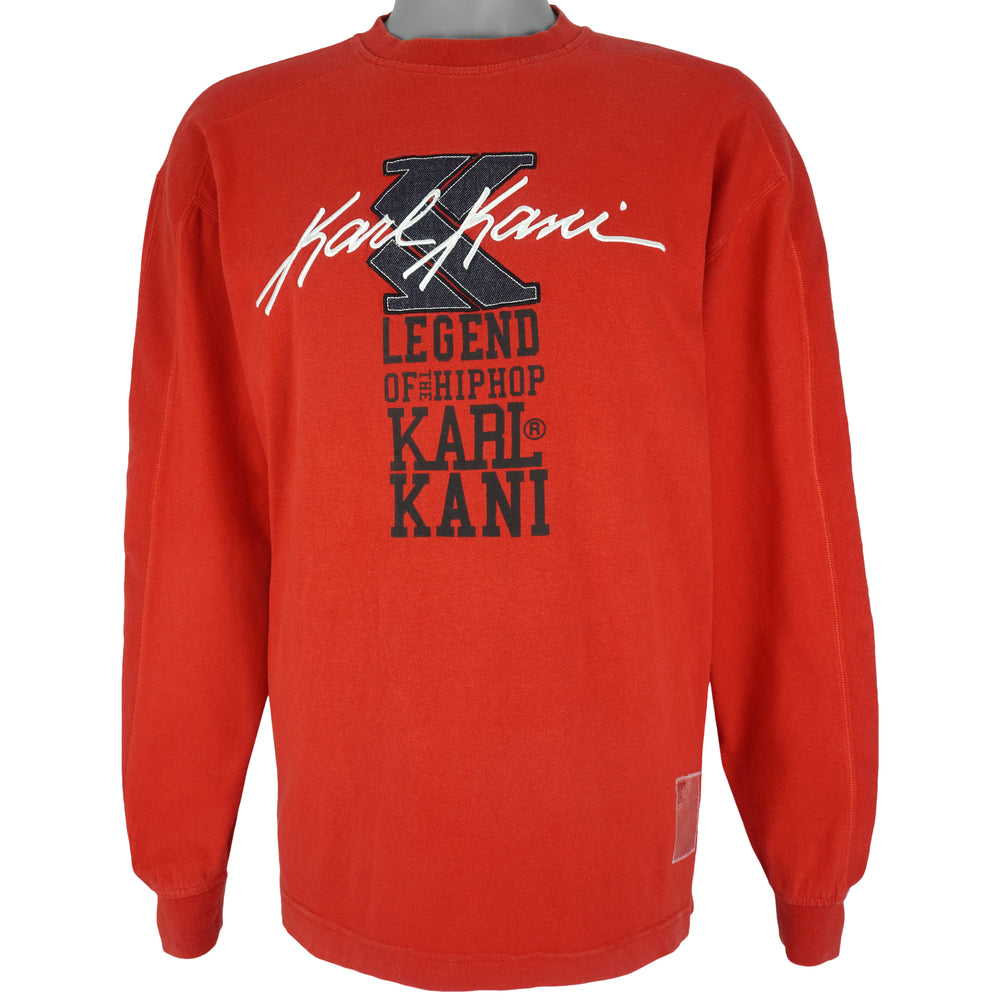 Karl Kani - Red Big Spell-Out Crew Neck Sweatshirt 1990s Large Vintage Retro