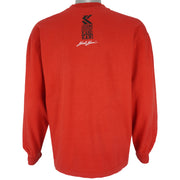 Karl Kani - Red Big Spell-Out Crew Neck Sweatshirt 1990s Large Vintage Retro