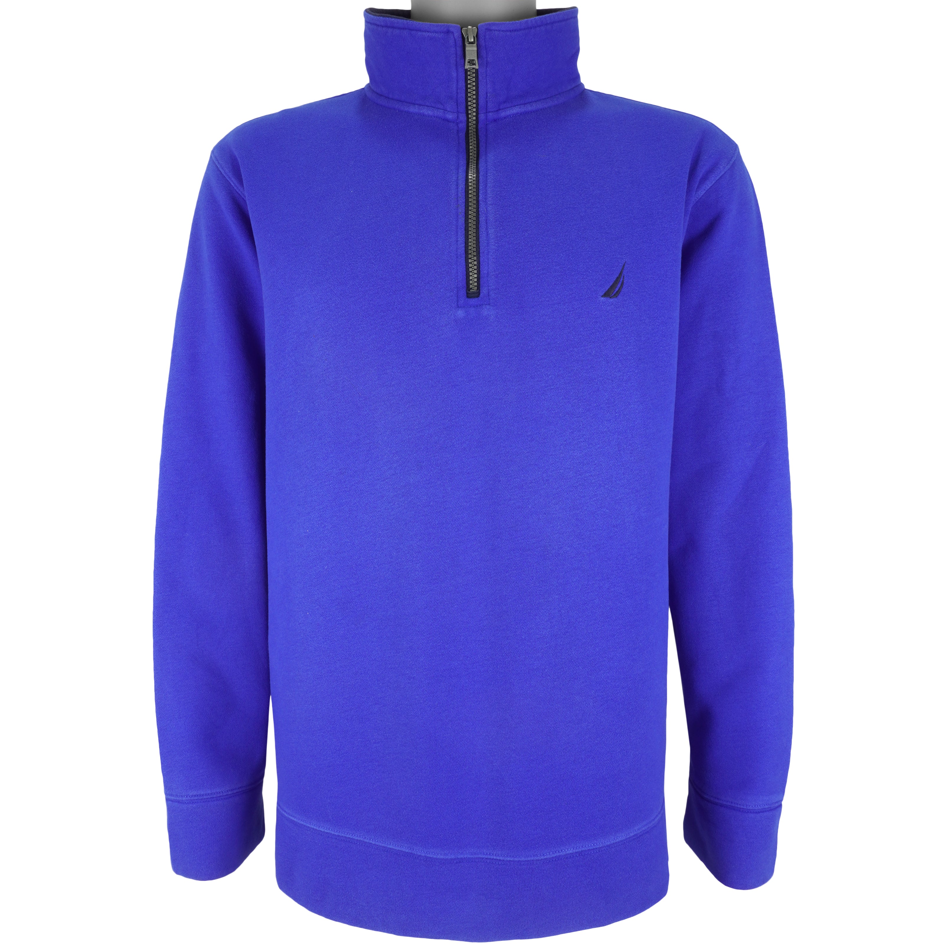 Nautica - Blue 1/4 Zip Sweatshirt 1990s X-Large Vintage Retro