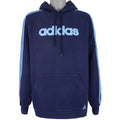 Adidas - Dark Blue Hooded Sweatshirt Large Vintage Retro