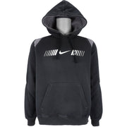 Nike - Black Hooded Sweatshirt 1990s Medium Vintage Retro