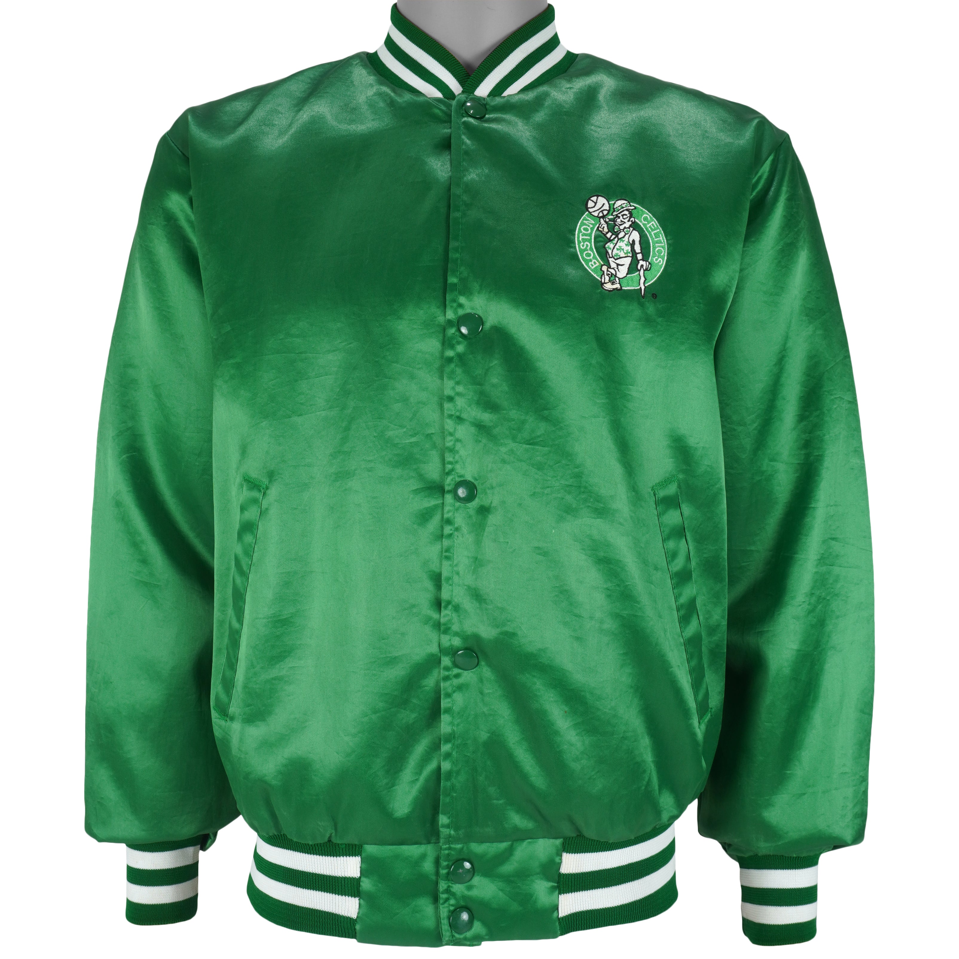 NBA (Swingster) - Green Boston Celtics Satin Jacket 1990s Medium Vintage Retro Basketball