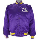 NFL (Chalk Line) - Purple Minnesota Vikings Satin Jacket 1990s Large Vintage Retro Football