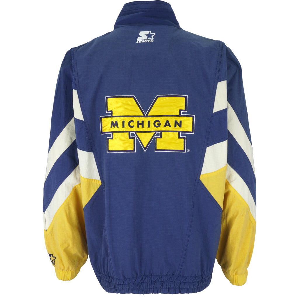 Starter - Michigan Wolverines Big Logo Windbreaker 1990s Large Vintage Retro Football College
