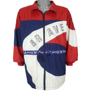 MLB - Atlanta Braves Spell-Out Windbreaker 1990s X-Large Vintage Retro Baseball