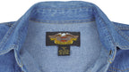 Harley Davidson - Staff, Christmas Harley Jolly Denim Jacket 1994 Medium Vintage Retro