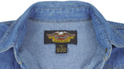 Harley Davidson - Staff, Christmas Harley Jolly Denim Jacket 1994 Medium Vintage Retro
