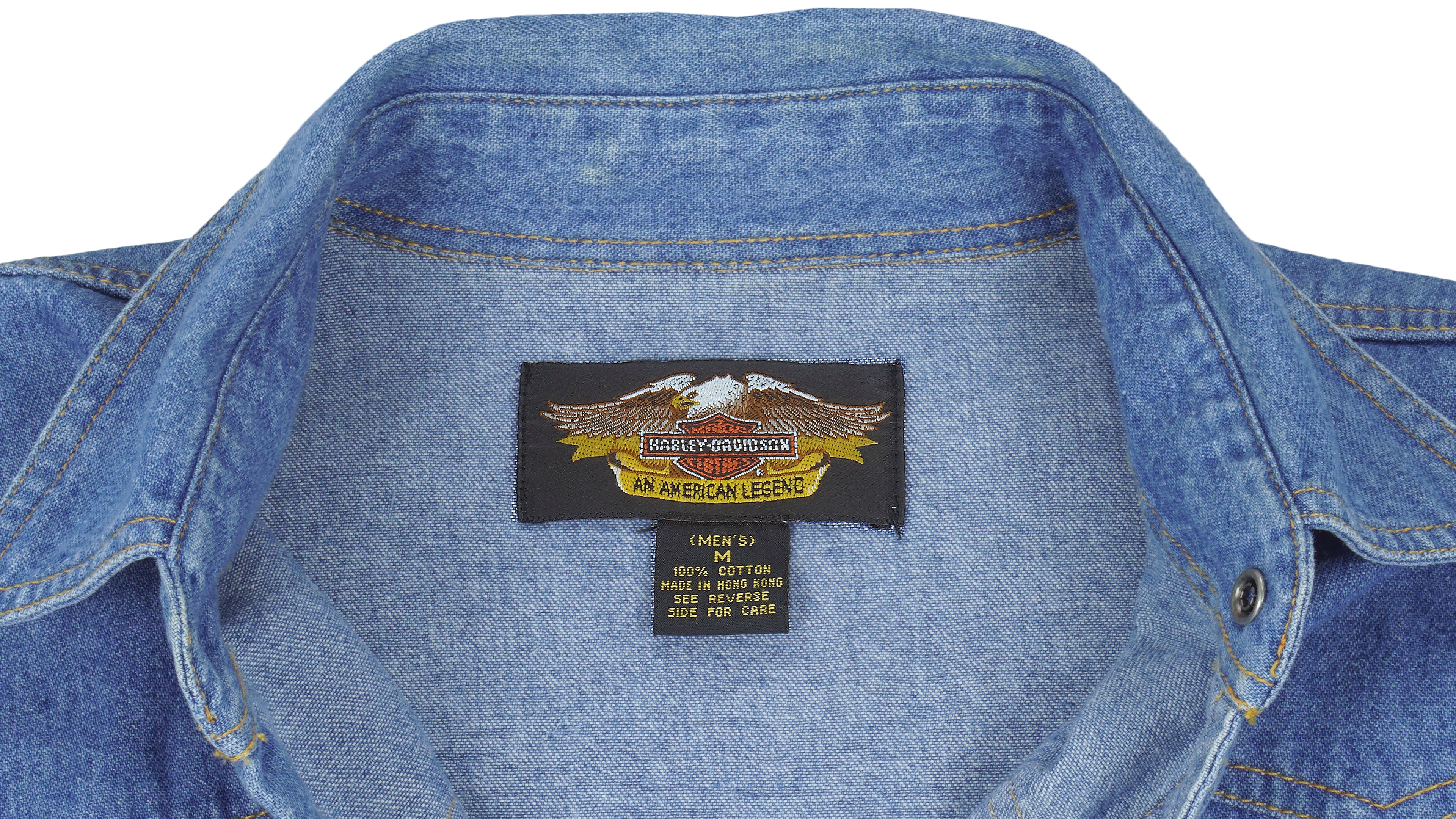 Harley Davidson - Staff, Christmas Harley Jolly Denim Jacket 1994 Medium Vintage Retro