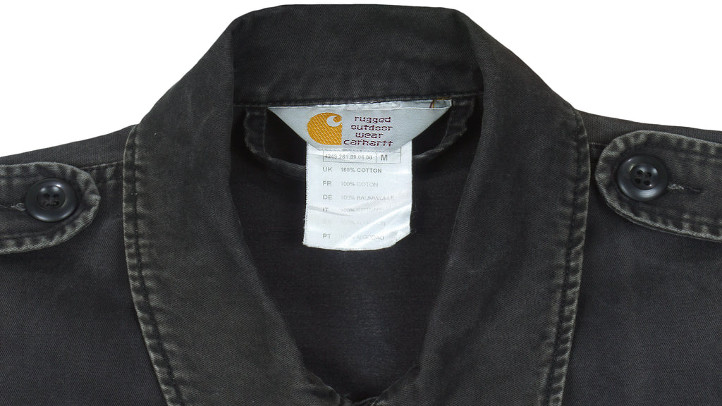 Carhartt Mens - Black Button-Up Jacket 1990s Medium Vintage Retro