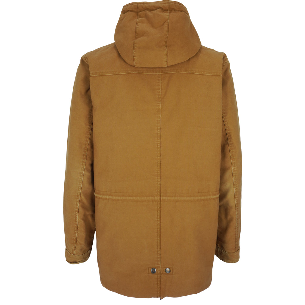 Carhartt Mens - Brown Zip-Up Hooded Jacket 1990s Large Vintage Retro