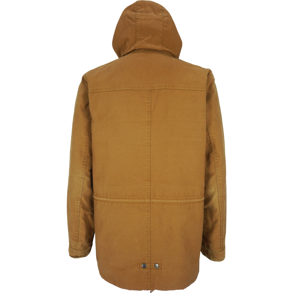 Carhartt Mens - Brown Zip-Up Hooded Jacket 1990s Large Vintage Retro