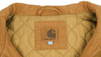 Carhartt Mens - Brown Zip-Up Hooded Jacket 1990s Large Vintage Retro