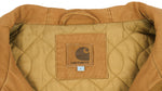 Carhartt Mens - Brown Zip-Up Hooded Jacket 1990s Large Vintage Retro