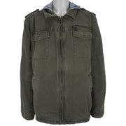 Levis - Green Hooded Jacket 1990s XX-Large Vintage Retro