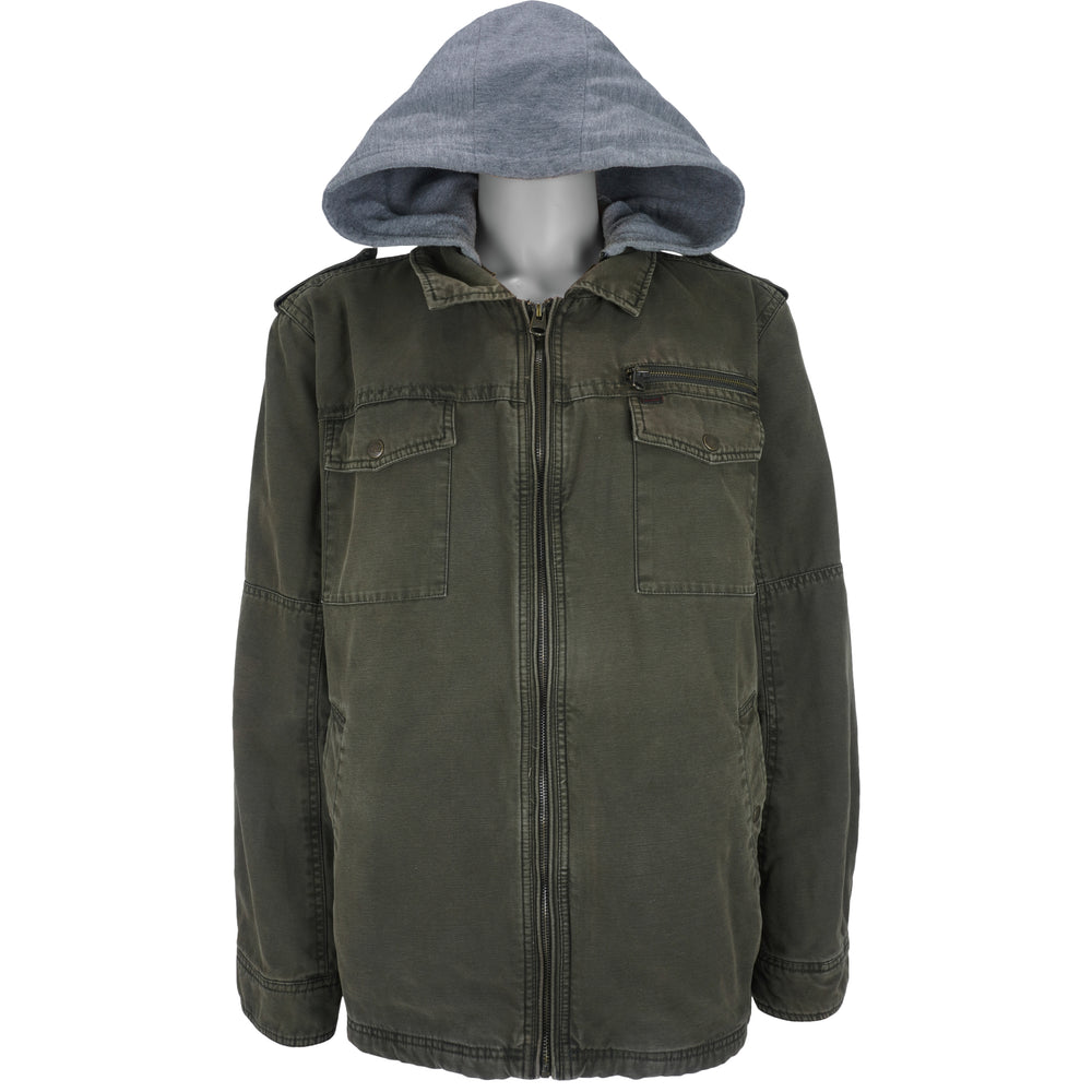Levis - Green Hooded Jacket 1990s XX-Large Vintage Retro
