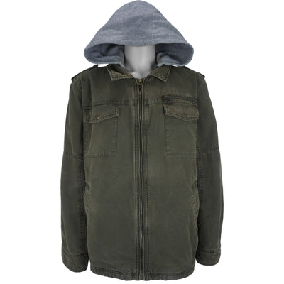 Levis - Green Camo Hooded Jacket 1990s XX-Large