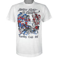 NHL - White Stanley Cup Champions T-Shirt 1989 Medium Vintage Retro Hockey