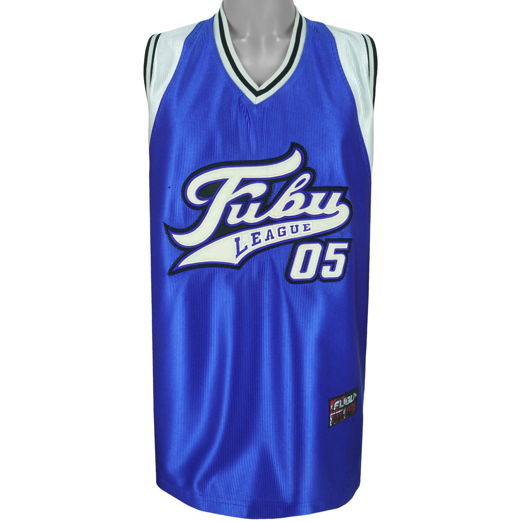 FUBU - Blue Champions League Basketball Jersey 1990s X-Large Vintage Retro Baskeball