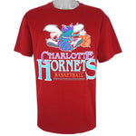 NBA (Super) -  Charlotte Hornets Spell-Out T-Shirt 1990s Large Vintage Retro Basketball