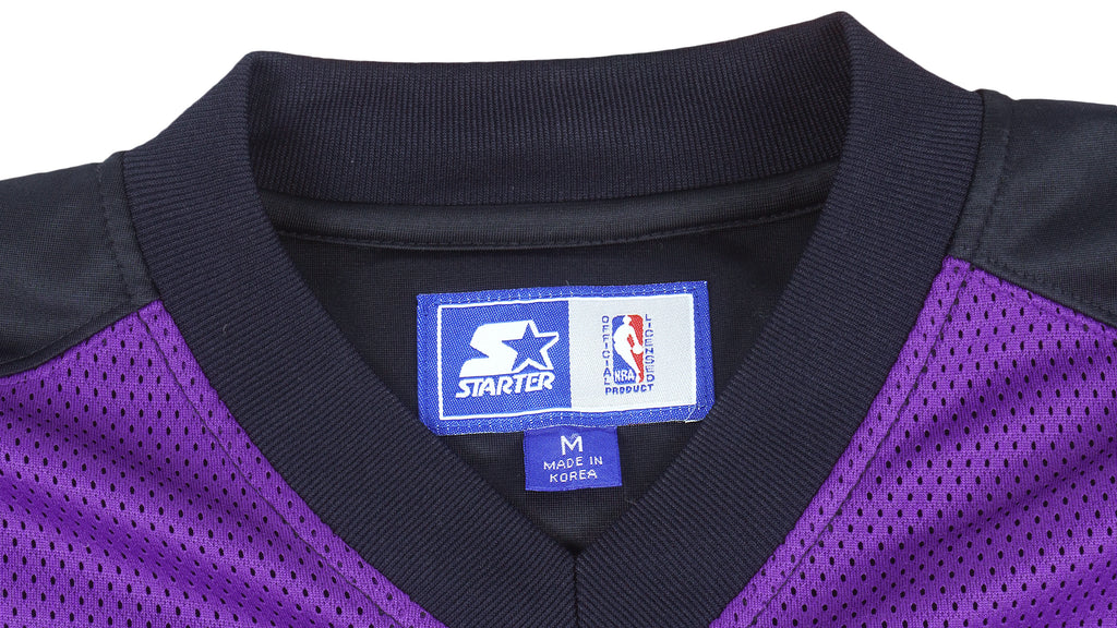 Starter - Purple & Black Los Angeles Lakers T-Shirt 1990s Medium Vintage Retro Basketball