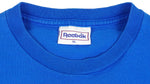 Reebok - Blue Shaq with Autograph Spell-Out T-Shirt 1990s Medium Vintage Retro Basketball