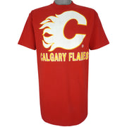 NHL (Competitor) - Calgary Flames T-Shirt 1990s X-Large Vintage Retro Hockey
