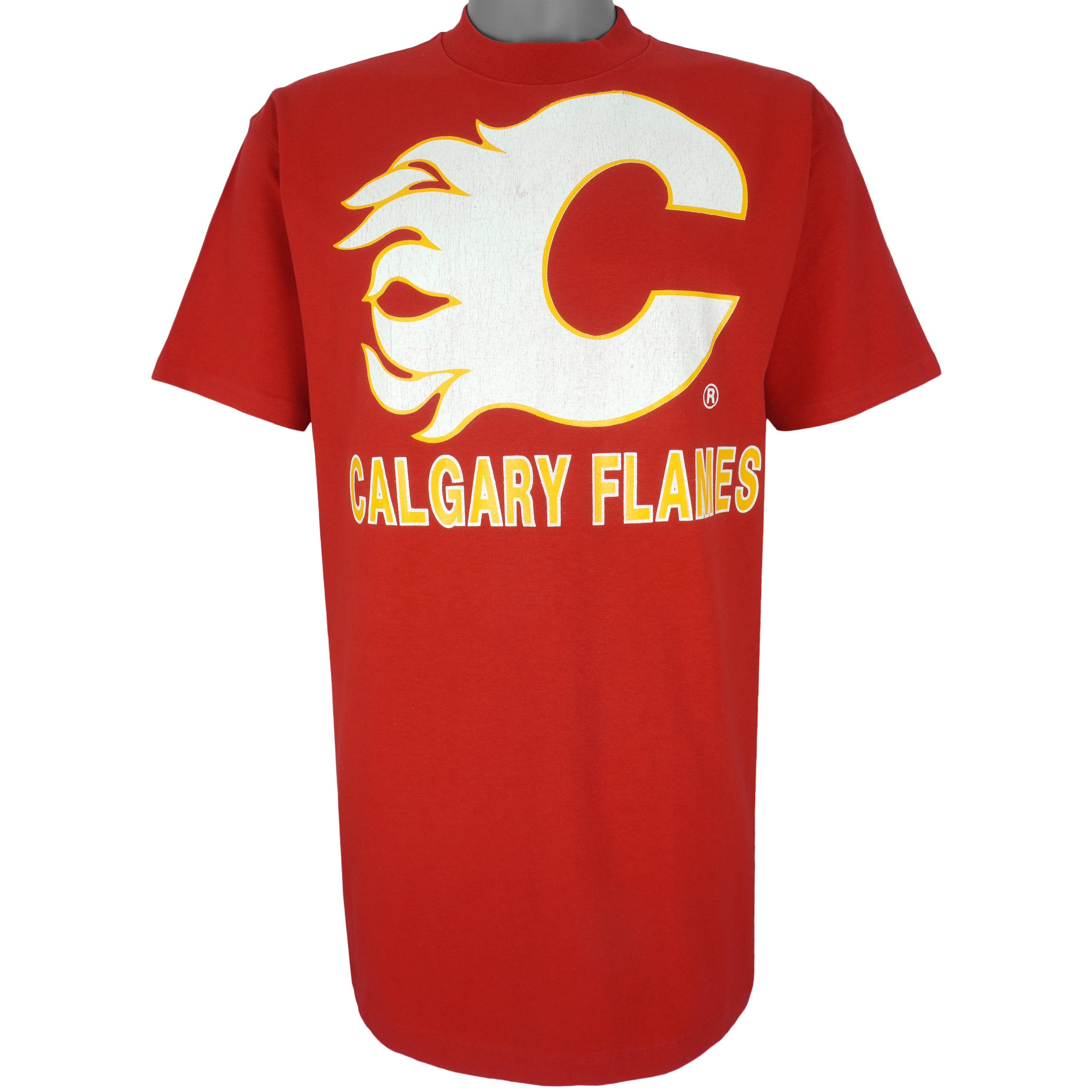 NHL (Competitor) - Calgary Flames T-Shirt 1990s X-Large Vintage Retro Hockey