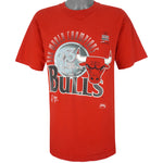 NBA - Red Chicago Bulls, 3 Time Champions T-Shirt 1993 Large Vintage Retro Basketball