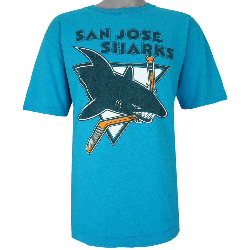 NHL (Competitor) - San Jose Sharks T-Shirt 1990s Large Vintage Retro Hockey