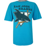 NHL (Competitor) - San Jose Sharks T-Shirt 1990s Large Vintage Retro Hockey