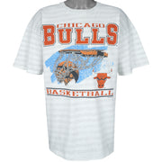 NBA (Logo 7) - White Chicago Bulls T-Shirt 1991 X-Large Vintage Retro Basketball