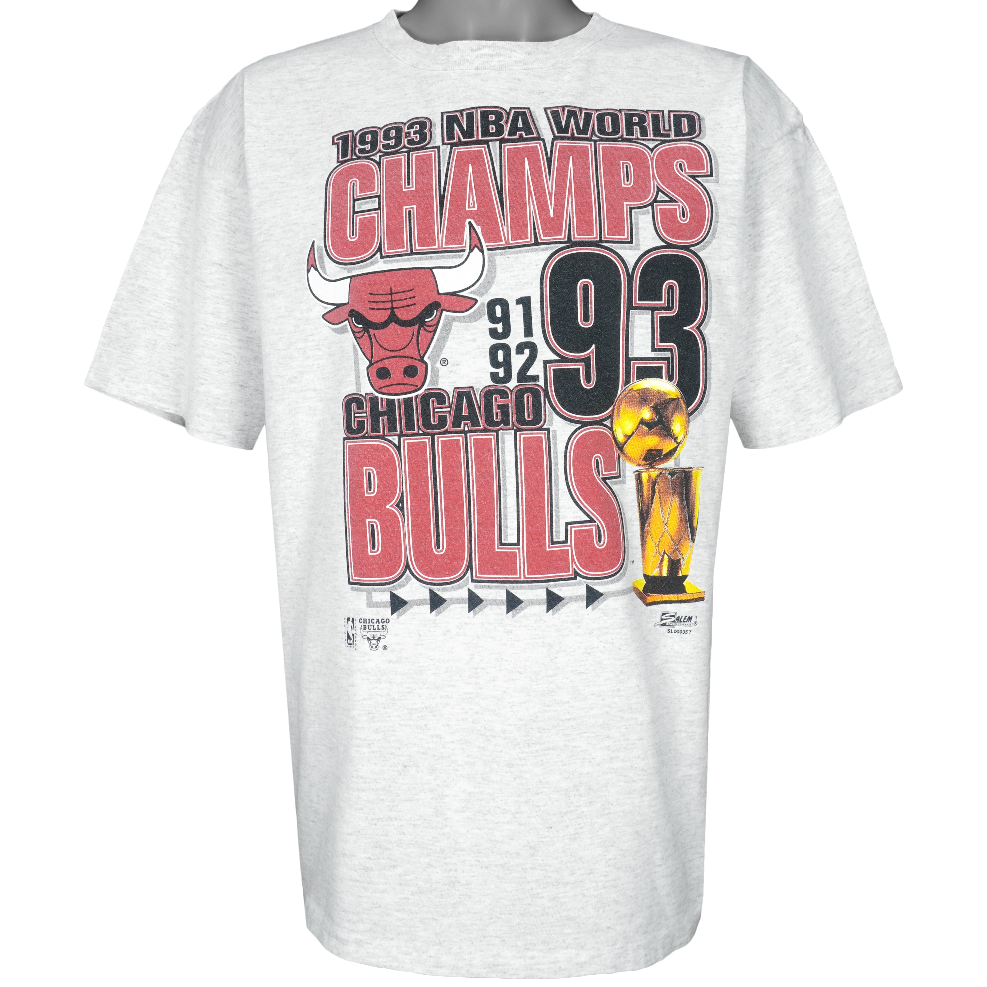 NBA (Salem) - Chicago Bulls, NBA World Champions T-Shirt 1993 X-Large Vintage Retro Basketball