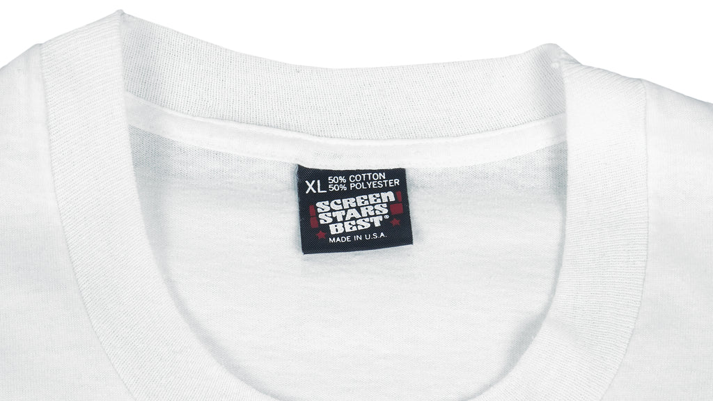 NBA - Detroit Pistons Pistons, Champions Of The Word Spell-Out T-shirt 1989 X-Large Vintage Retro Basketball