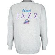 NBA (Logo 7) - Utah Jazz Embroidered Crew Neck Sweatshirt 1990s Medium Vintage Retro Basketball