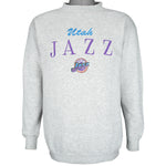 NBA (Logo 7) - Utah Jazz Embroidered Crew Neck Sweatshirt 1990s Medium Vintage Retro Basketball