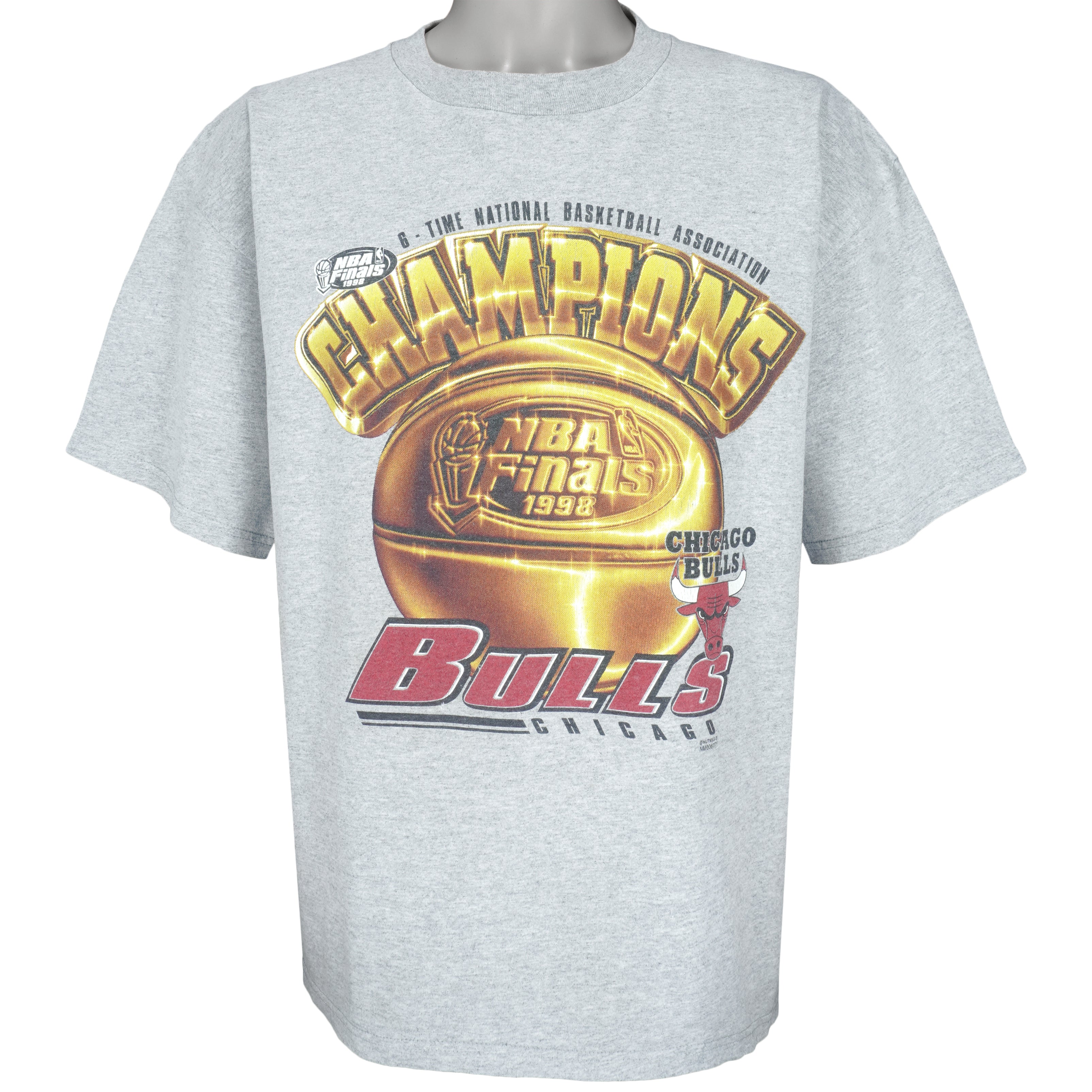 NBA (Lee) - Chicago Bulls, 6 Time Champions T-Shirt 1998 X-Large Vintage Retro Basketball