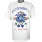  NBA (Signal Sport) - Minnesota Timberwolves Spell-Out T-Shirt 1992 X-Large Vintage Retro Basketball