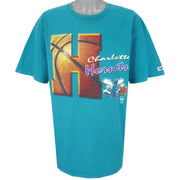 NBA (Lee) - Green Charlotte Hornets T-Shirt 1990s X-Large Vintage Retro Basketball