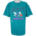 NBA (Nutmeg) - Charlotte Hornets Blue T-Shirt 1990s X-Large Vintage Retro Basketball
