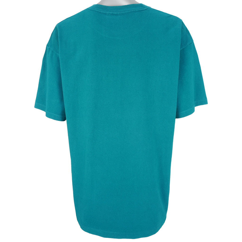 NBA (Nutmeg) - Charlotte Hornets Blue T-Shirt 1990s X-Large Vintage Retro Basketball