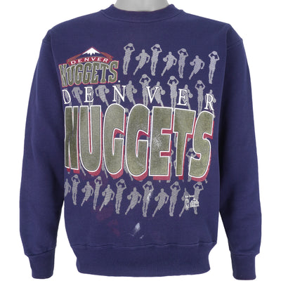 NBA (Champknit) - Denver Nuggets Crew Neck Sweatshirt 1990s Medium