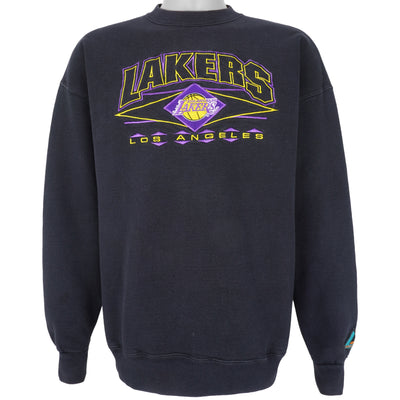 NBA (Logo 7) - Los Angeles Lakers Embroidered Sweatshirt 1990s Large