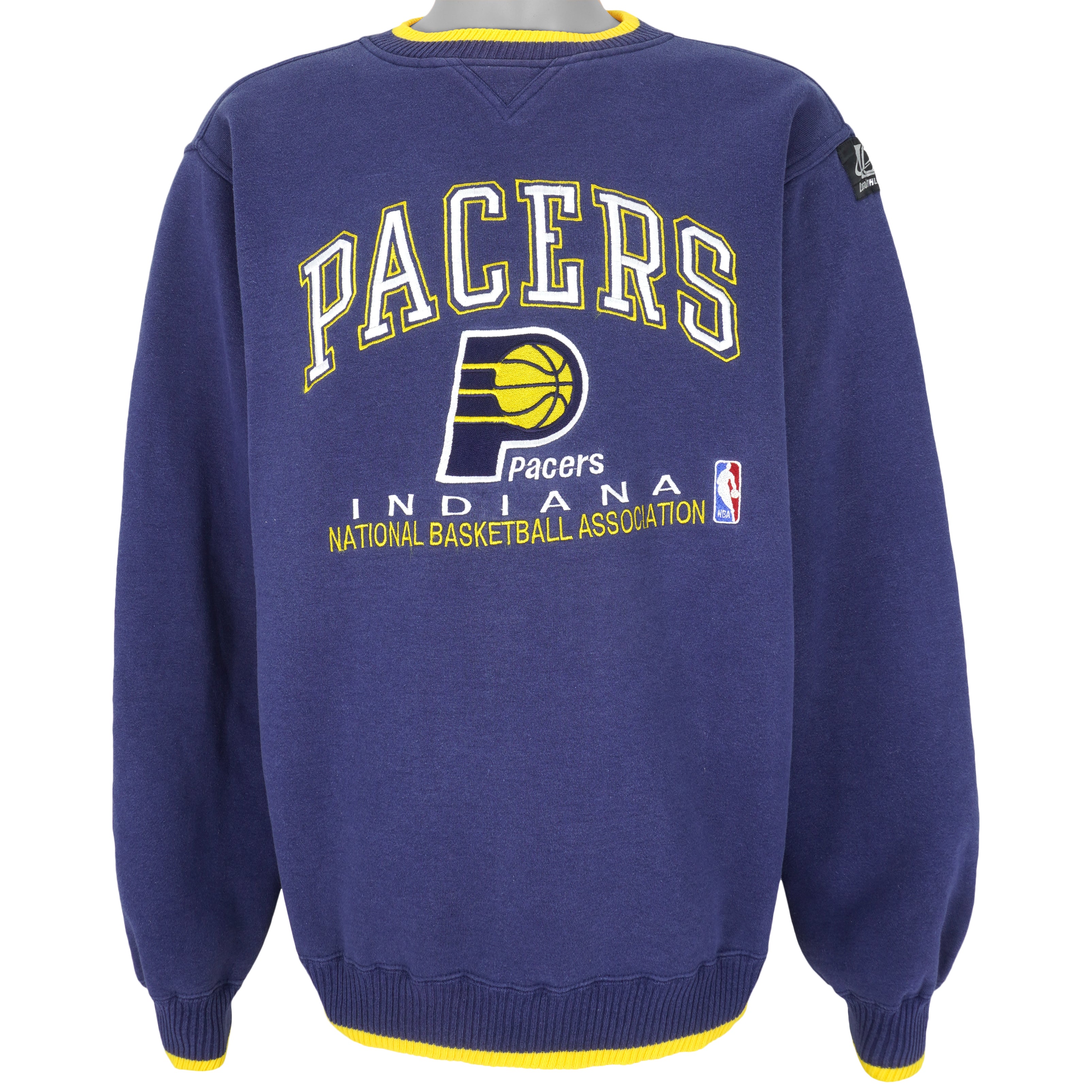 NBA (Logo Athletic) - Indiana Pacers Embroidered Sweatshirt 1990s Large Vintage Retro Basketball
