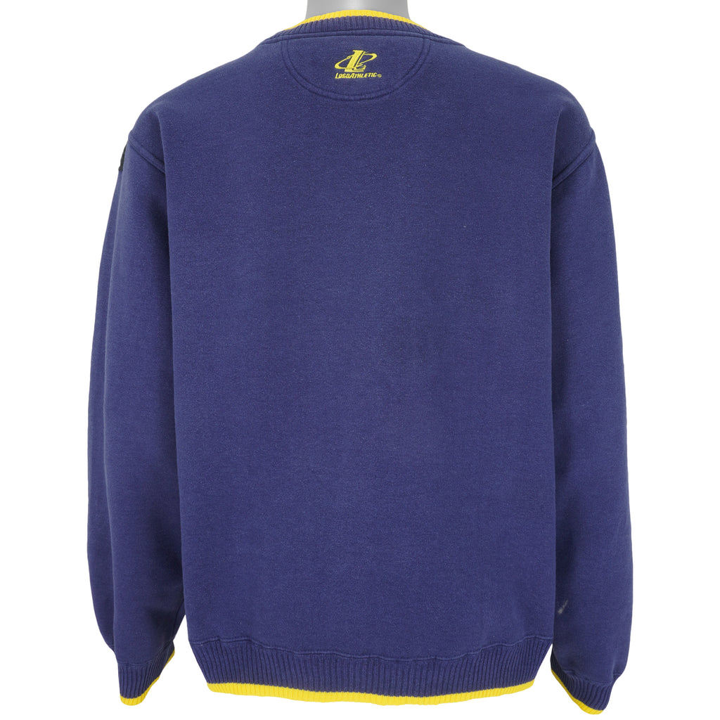 NBA (Logo Athletic) - Indiana Pacers Embroidered Sweatshirt 1990s Large Vintage Retro Basketball