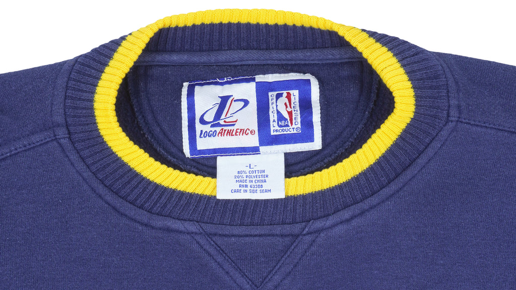 NBA (Logo Athletic) - Indiana Pacers Embroidered Sweatshirt 1990s Large Vintage Retro Basketball