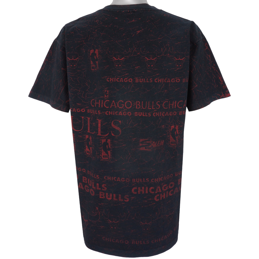 NBA (Salem) - Black Chicago Bulls All OVP T-Shirt 1990s X-Large Vintage Retro Basketball