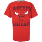 NBA (Logo 7) - Red Chicago Bulls T-Shirt 1990s Large Vintage Retro Basketball