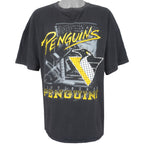 NHL (Magic Johnson Ts) - Pittsburgh Penguins Spell-Out T-Shirt 1990s X-Large Vintage Retro Hockey